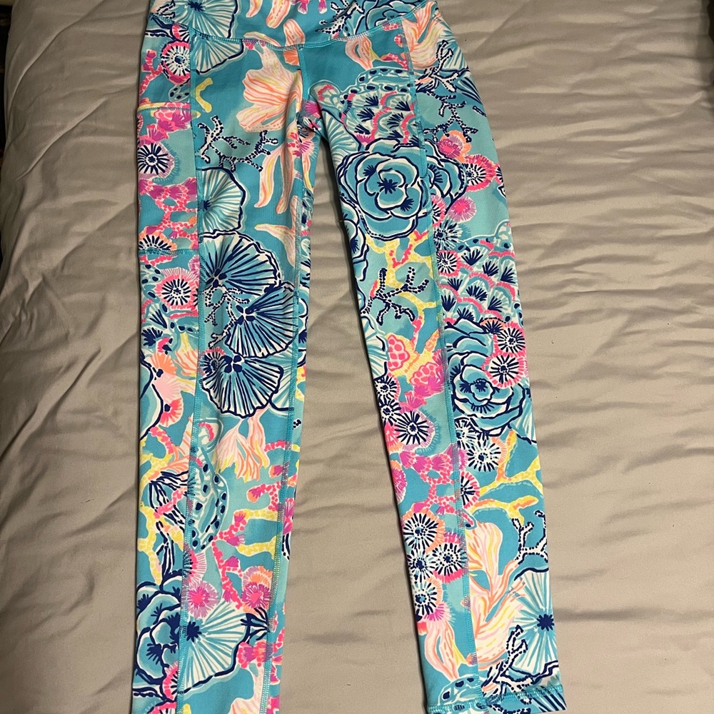 Lilly Pulitzer Vibrant Floral Kids Leggings - Picture 1 of 7